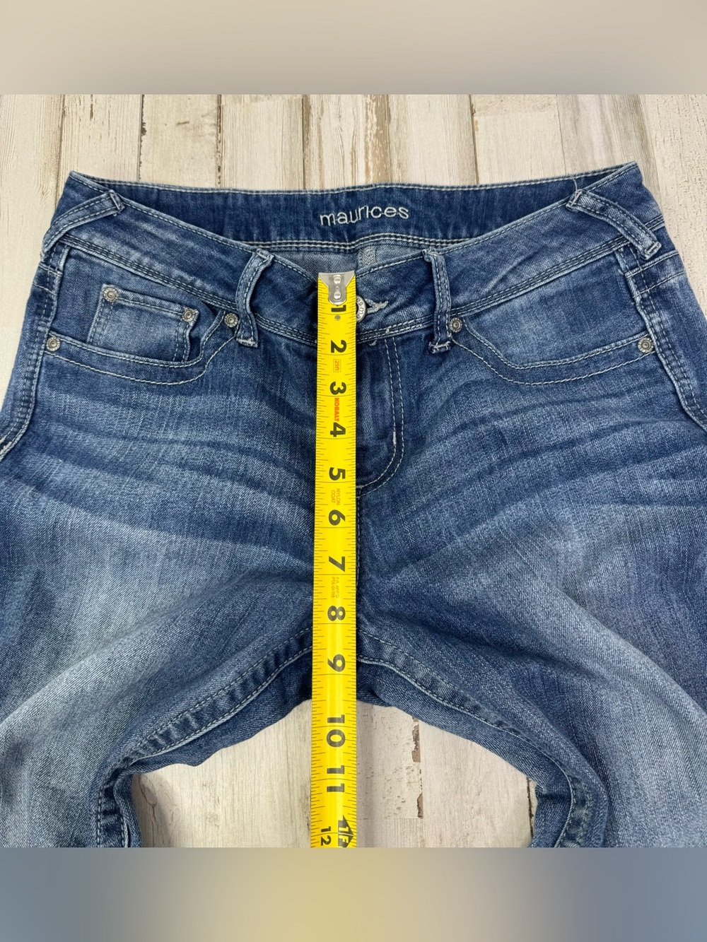 Maurices Jeans Womens 8S Blue Mid Rise Straight Leg Stretch Denim - Picture 7 of 11